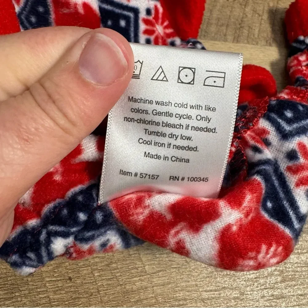 Heart to Tail Fleece Dog/Cat Pajamas with Reindeer Christmas Sweater Pattern
